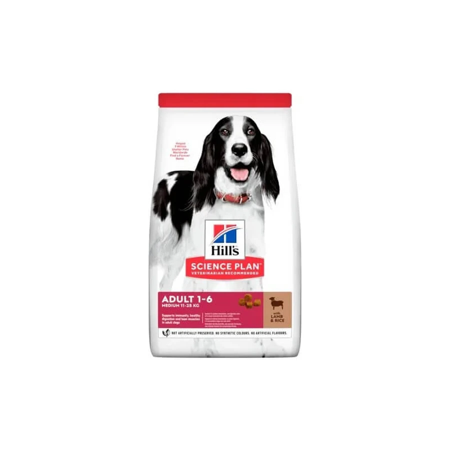 Hill's Medium adult - Trockenfutter für Hunde von 1-6 Jahren mit Lamm und Reis 2,5 kg