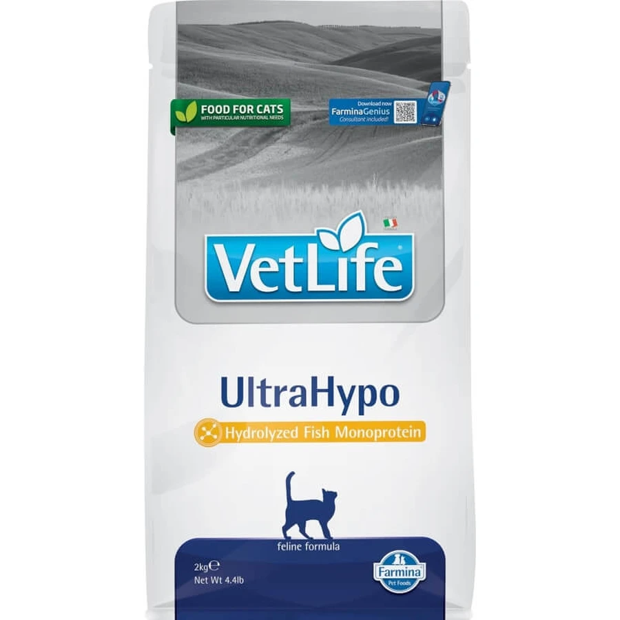Farmina Vet life ultrahypo vis - volledige dieetvoeding voor katten met voedselintoleranties en dermatose 2 kg