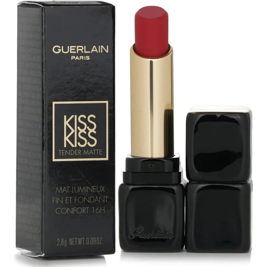 Guerlain kisskiss tender matte - barra de labios luminosa mate nº. 910 wanted red