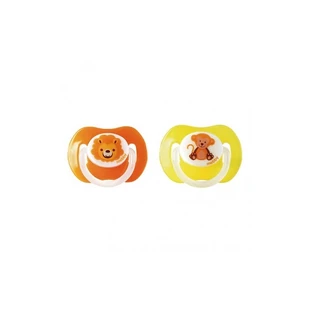 Mebby 2 6+m siliconen fopspenen met dierenmotieven