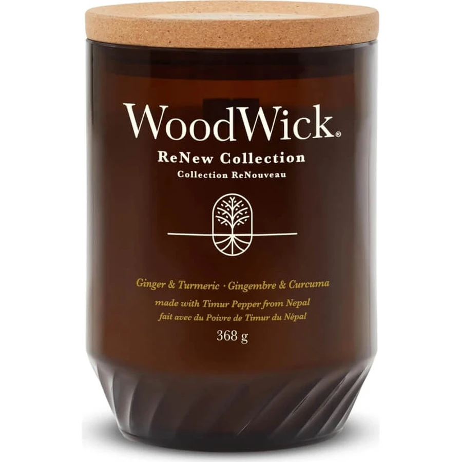 Woodwick Renew collectie gember &amp; tumeric - grote kaars 368 g