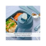 Nuvita Moovo - stainless steel thermal water bottle with straw and retractable spout, blue 500 ml