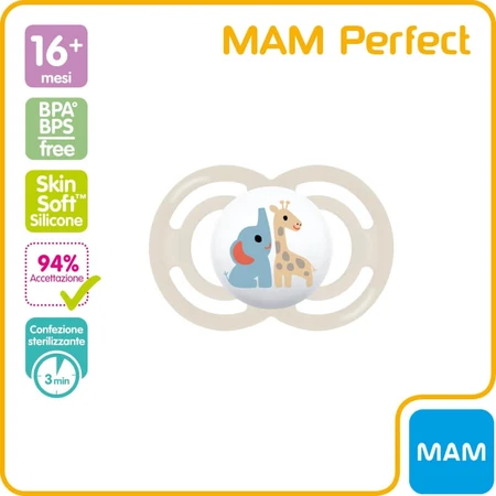 Mam Perfect - sucette en silicone 16 mois+ neutre