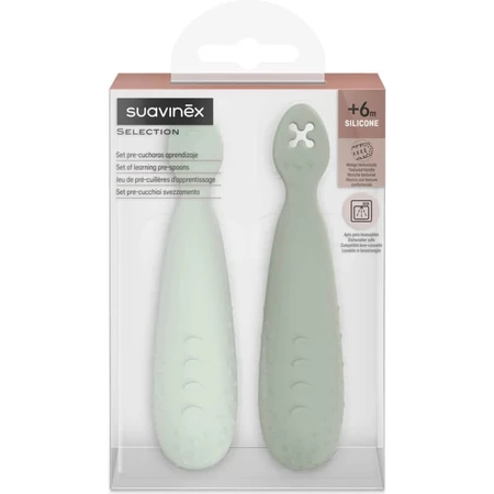 Suavinex color essence - 2er-Set Entwöhnungslöffel grün