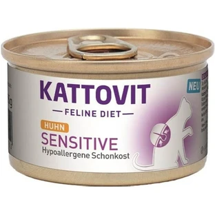 Kattovit Pate sensitive chicken - aliment diététique pour chats sensibles avec intolérances alimentaires 85 gr