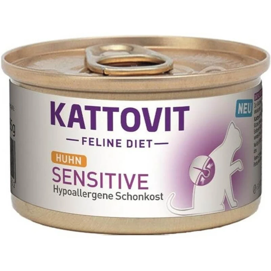 Kattovit Pate sensitive chicken - aliment diététique pour chats sensibles avec intolérances alimentaires 85 gr