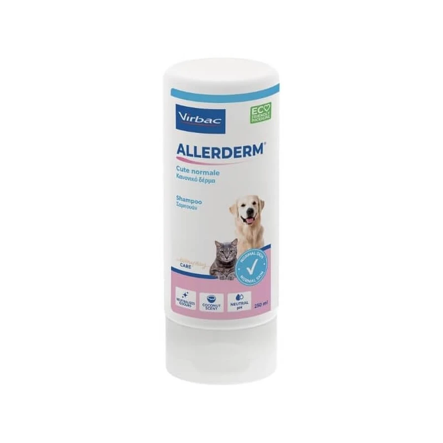 Virbac Allerderm - Shampoo für Hunde und Katzen mit normaler Haut ph-neutral und Ceramiden 250 ml