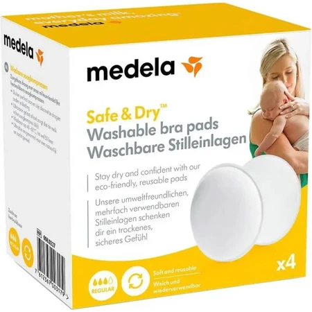 Medela Safe &amp; dry - 4 wasbare borstvoedingsbekers
