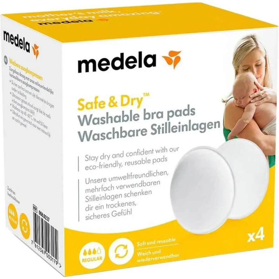 Medela Safe &amp; dry - 4 wasbare borstvoedingsbekers