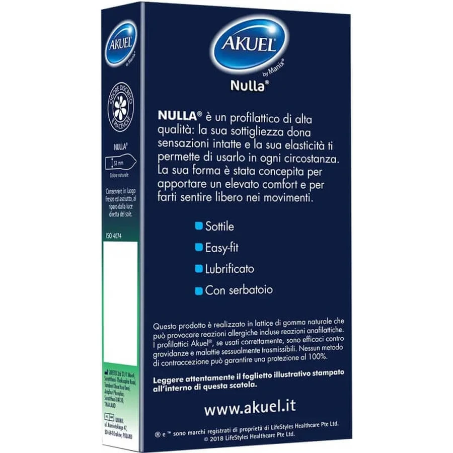 Akuel nulla classics - 8 préservatifs en latex