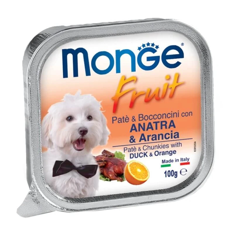 Monge Fruit pate and morsels duck and orange - food for small adult dogs 100 gr