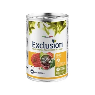 Exclusion Bœuf monoprotéique méditerranéen - aliment complet pour chiens adultes 400 gr.