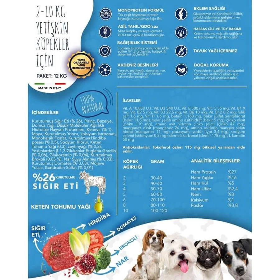 Exclusion Mediterranean monoprotein beef - complete food for adult dogs 400 gr.
