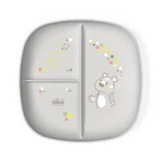 Chicco geportioneerd bord - schotel met 3 vakken grijs 12m+ grijs