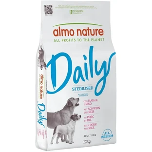 Almo nature Daily dog adult Schweinefleisch und Reis - Ergänzungsfuttermittel für ausgewachsene Hunde 12 kg