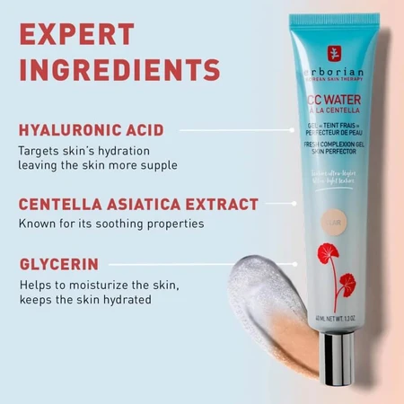Erborian Cc water - kleur perfectionerende gel 15 ml - goudkleurig
