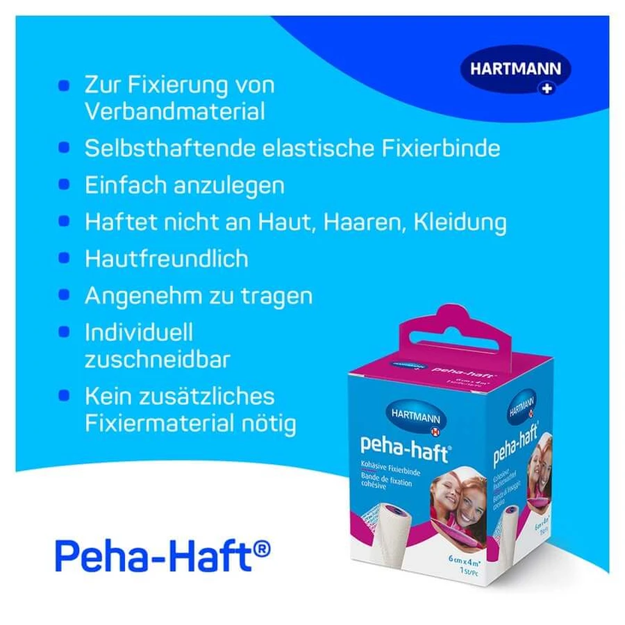 Bande de fixation Peha-Haft sans latex 6 cm x 4 m 1 pc