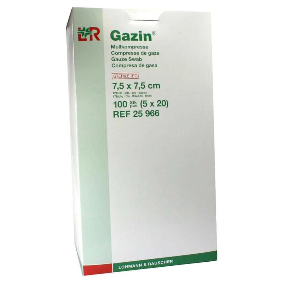 Gazin gauze comp. 7.5x7.5 cm sterile 12x5X20 pcs.