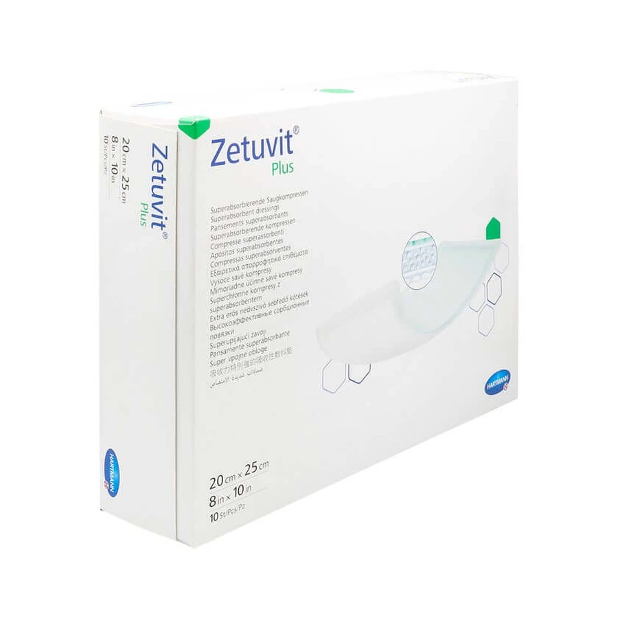 Zetuvit Plus compresa absorbente extra fuerte estéril 10 uds.