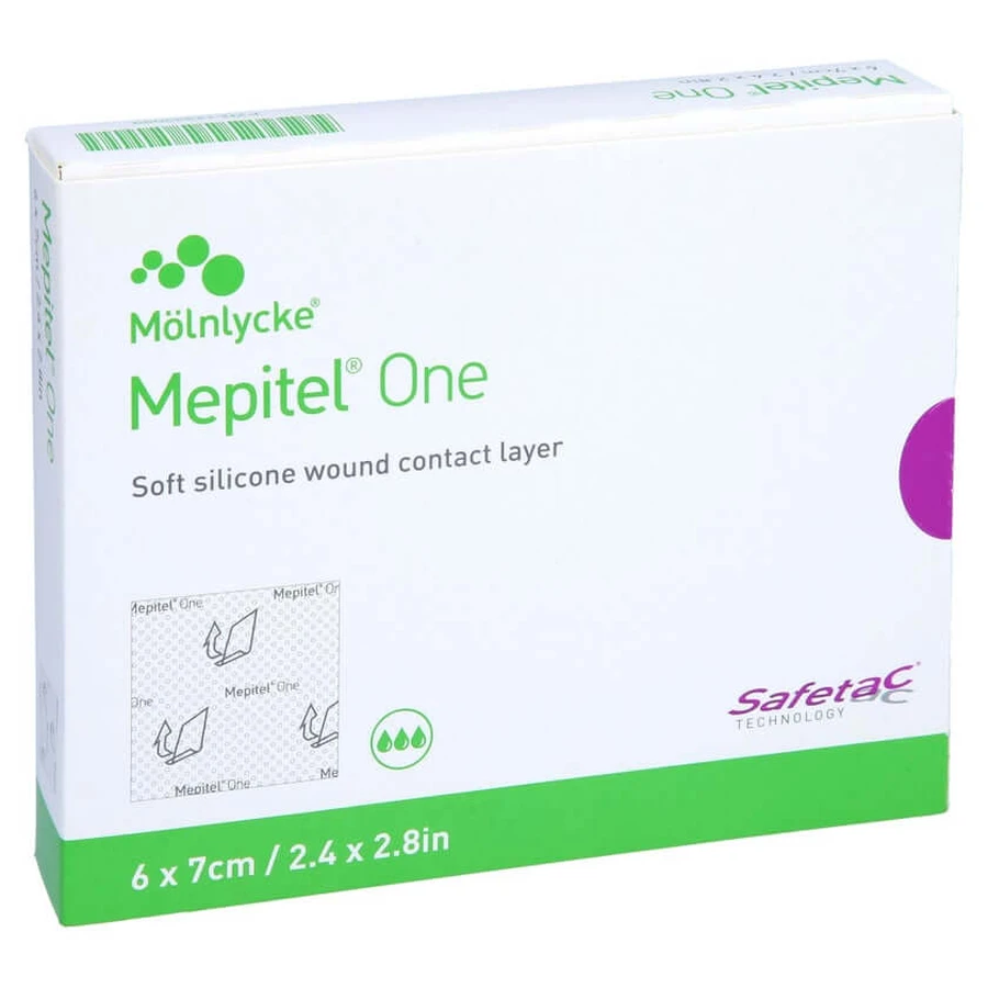 Mepitel One 6x7 cm siliconen gaasverband s 5 st