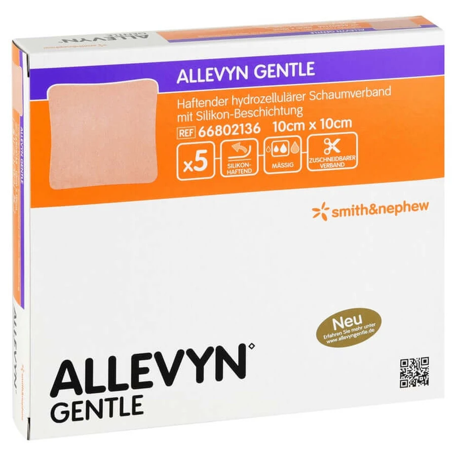 Allevyn Gentle 10x10 cm apósito de espuma 5 uds.