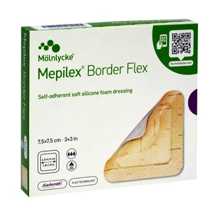 Mepilex Border Flex mousse adhésive pour pansements. 7,5x7,5 cm 5 pcs