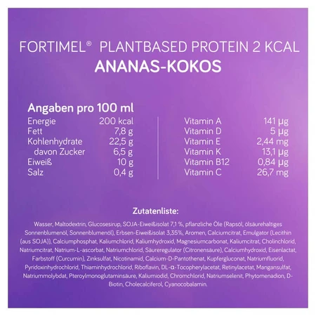 Fortimel Plantaardige Proteïne 2 Kcal Ananas-Kokos 4X200 ml