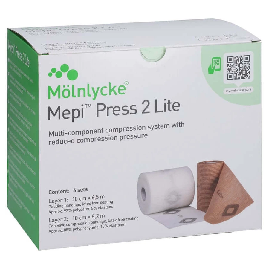 Mepi Press 2 Lite Comp.sys.10cm perímetro tobillo 18-32cm 6 uds.