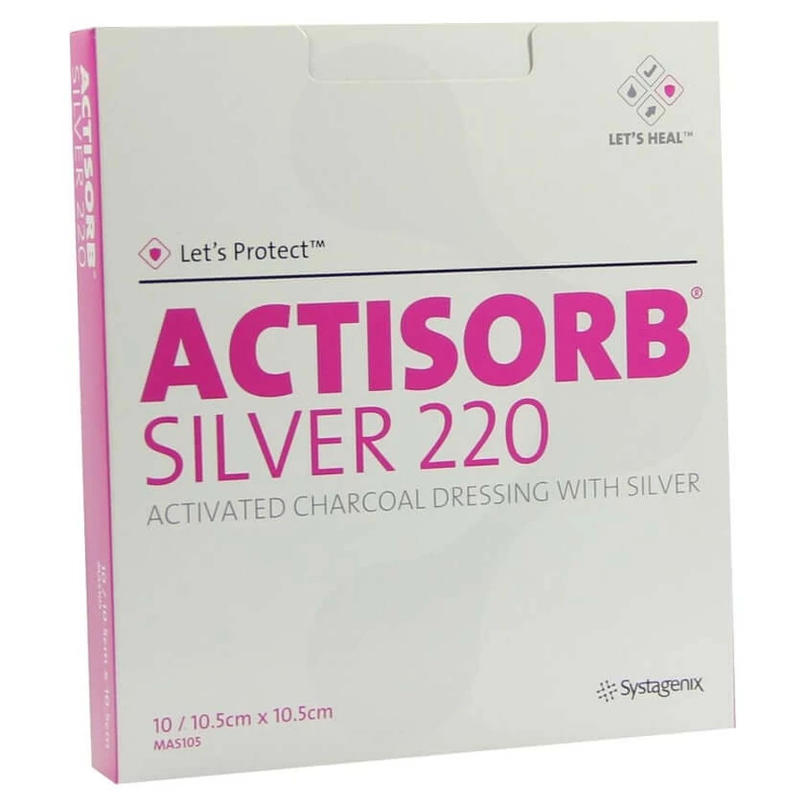 Actisorb 220 Argent 10.5x10.5 cm stérile 10 pcs.
