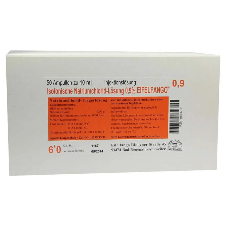 Isotonische NaCl Lösung 0,9% Eifelfango 50X10 ml