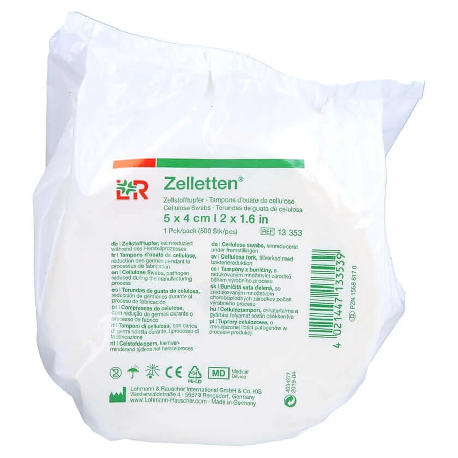 Cell swabs 4x5 cm germ-reduced Ro 500 pcs