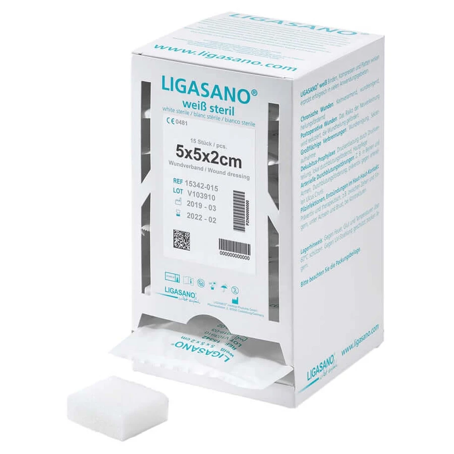Ligasano venda blanca 2x5x5 cm estéril Sp 15 unid.