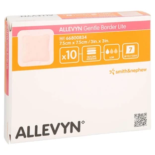 Allevyn Gentle Border Lite 7,5x7,5 cm Sc 10 stuks