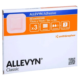Allevyn Lijmwond 7,5x7,5 cm 3 stuks.