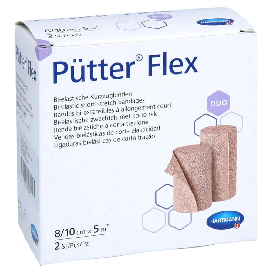 Pütter Flex Duo Bandage 8/10 cmx5 m 2 pcs.