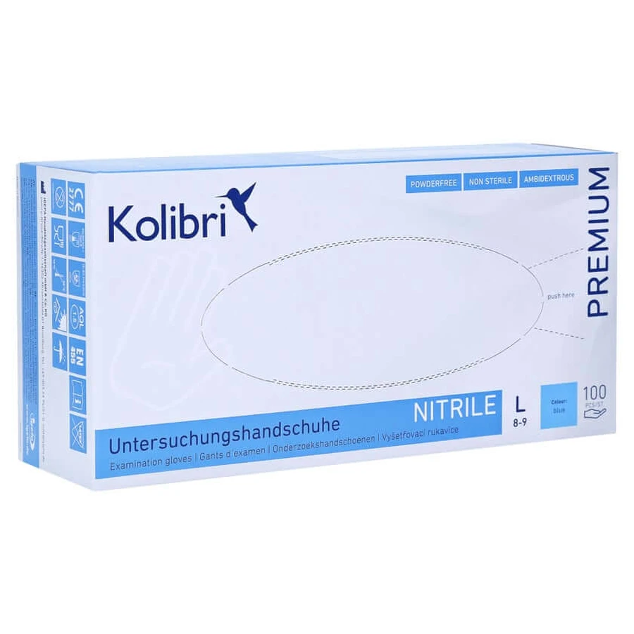 Kolibri Premium U.hands.nitril unst.pf L 100 pcs