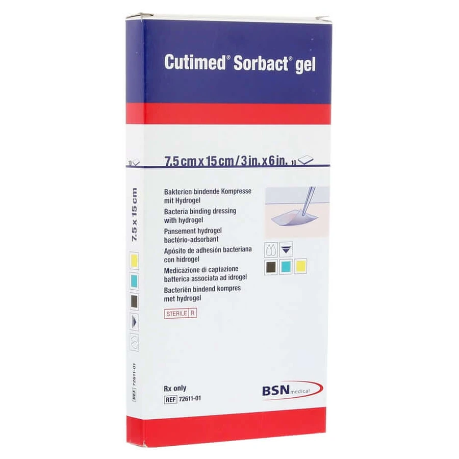 Compresas de Gel Cutimed Sorbact 7,5x15 cm 10 uds.