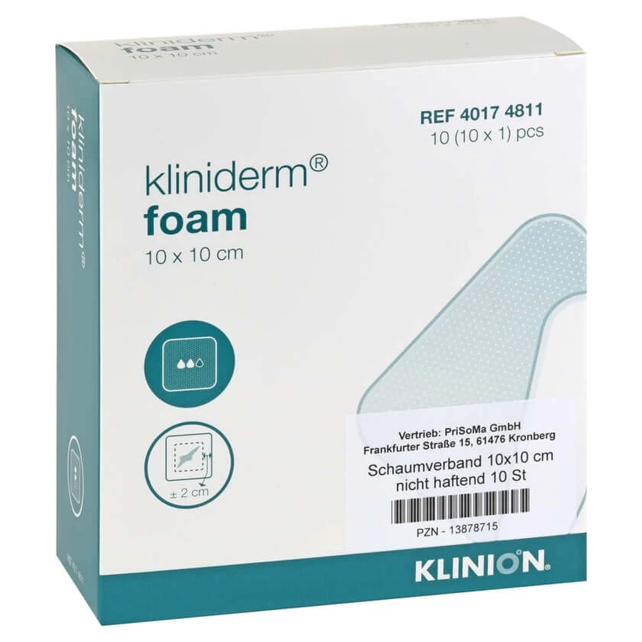 Foam dressing 10x10 cm non-adhesive 10 pcs