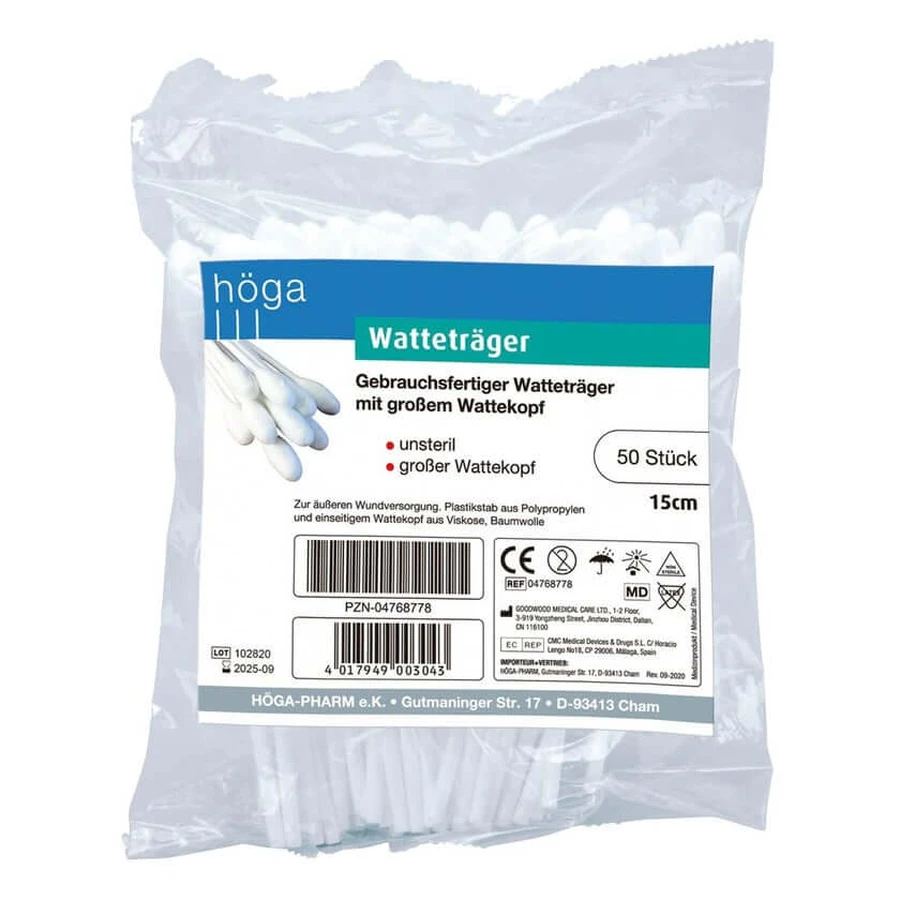 Cotton swab 15 cm w.large cotton head 50 pcs