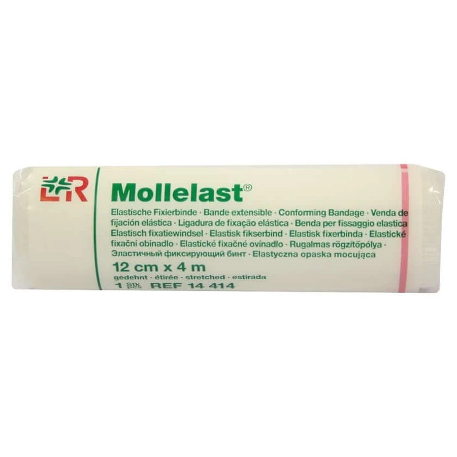 Bandage Mollelast 12 cmx4 m blanc 1 pc
