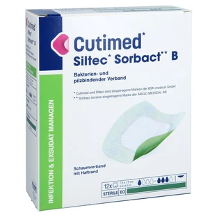 Cutimed Siltec Sorbact PU-Verb.7,5x7,5 c 12 St