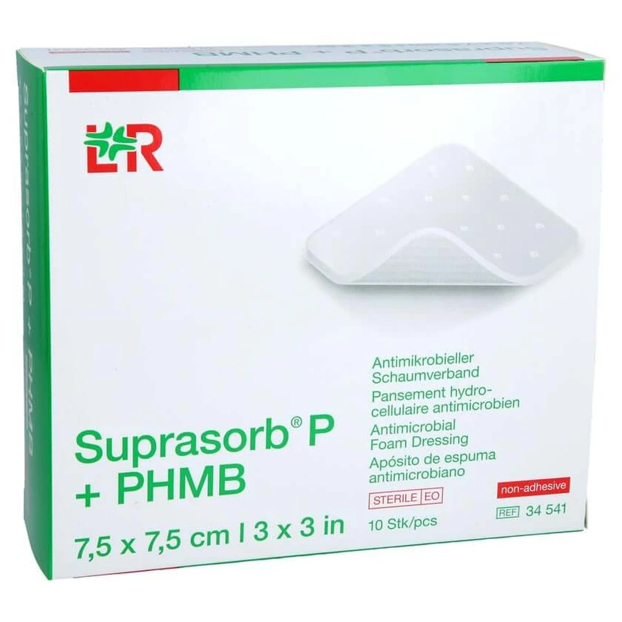 Suprasorb P+phmb Schaumverband 7,5x7,5 c 10 St