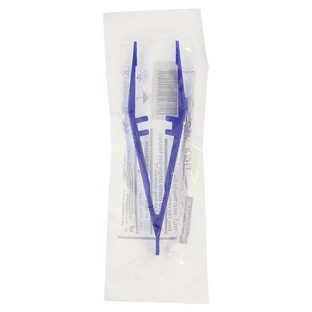 Tweezers Disposable Sterile Plastic blue 1 pc