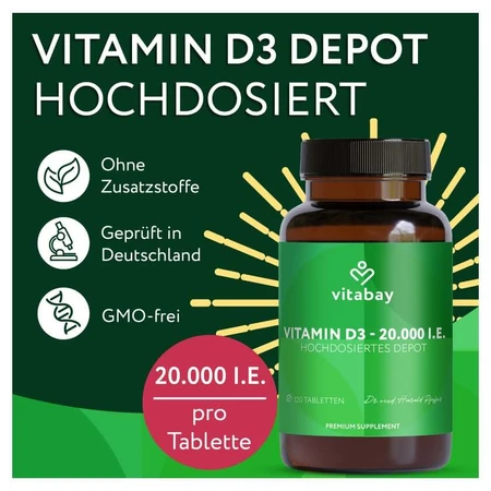 Vitabay Vitamine D3 Depot 20 000 U.I. 120 St.