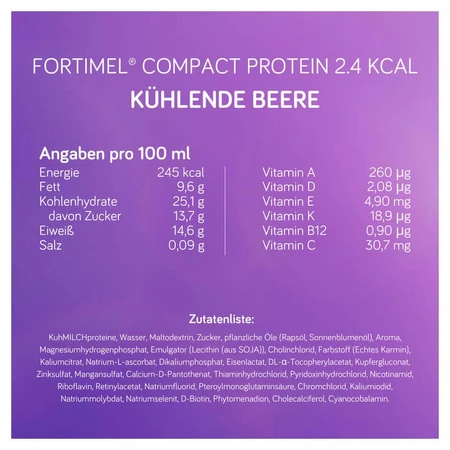 Fortimel Compact Protein 2,4 Kcal Cooling Berry 4X125 ml