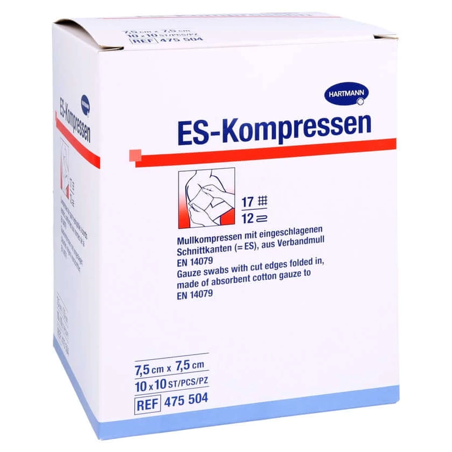 Es-compresses stériles 7,5x7,5 cm 10X10 pcs.
