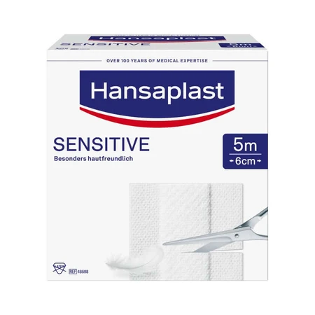 Hansaplast Sensitive plaster roll, 5m x 6cm 1 pc
