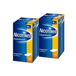 Nicotinell kauwgom 4 mg tropisch fruit 2X96 stuks.