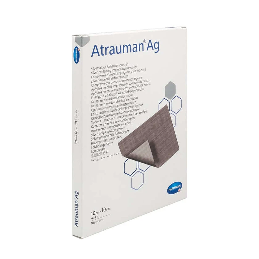 Atrauman Ag 10x10 cm compresses stériles 10 pcs.