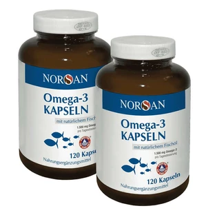 Double pack Norsan Omega-3 capsules 2X120 pcs.